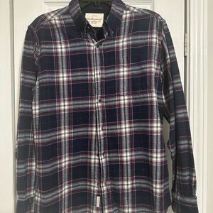 Weatherproof Men's Blue and Red Plaid Flannel Shirt